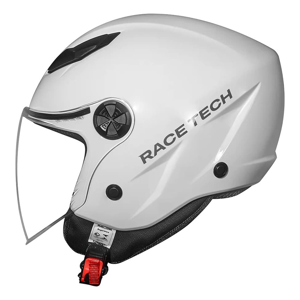 Capacete Racetech Aberto Play Monocolor Branco Lançamento