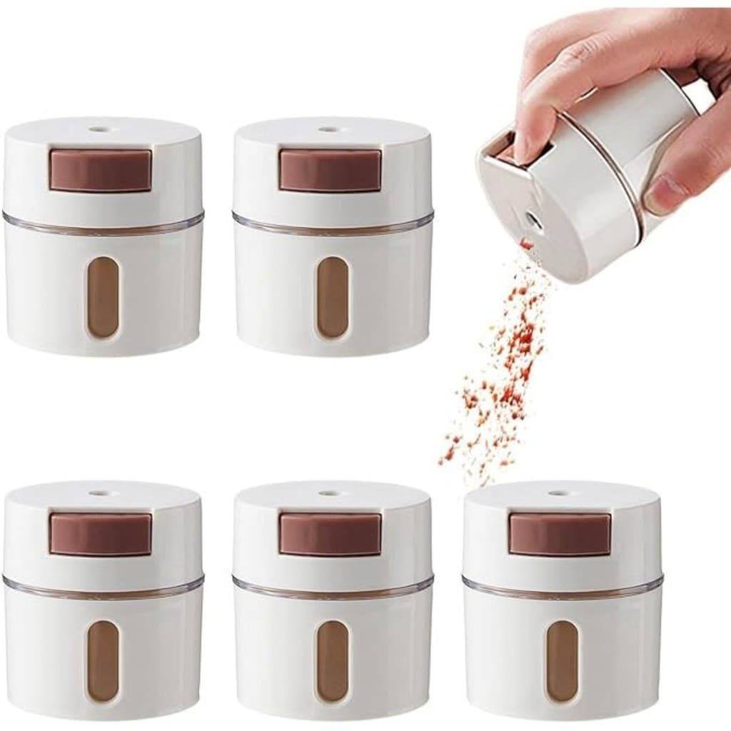 Kit Com 6 Porta Tempero Magnético Com Barra Suporte Controle Dosagem Potes Para Condimentos Cozinha