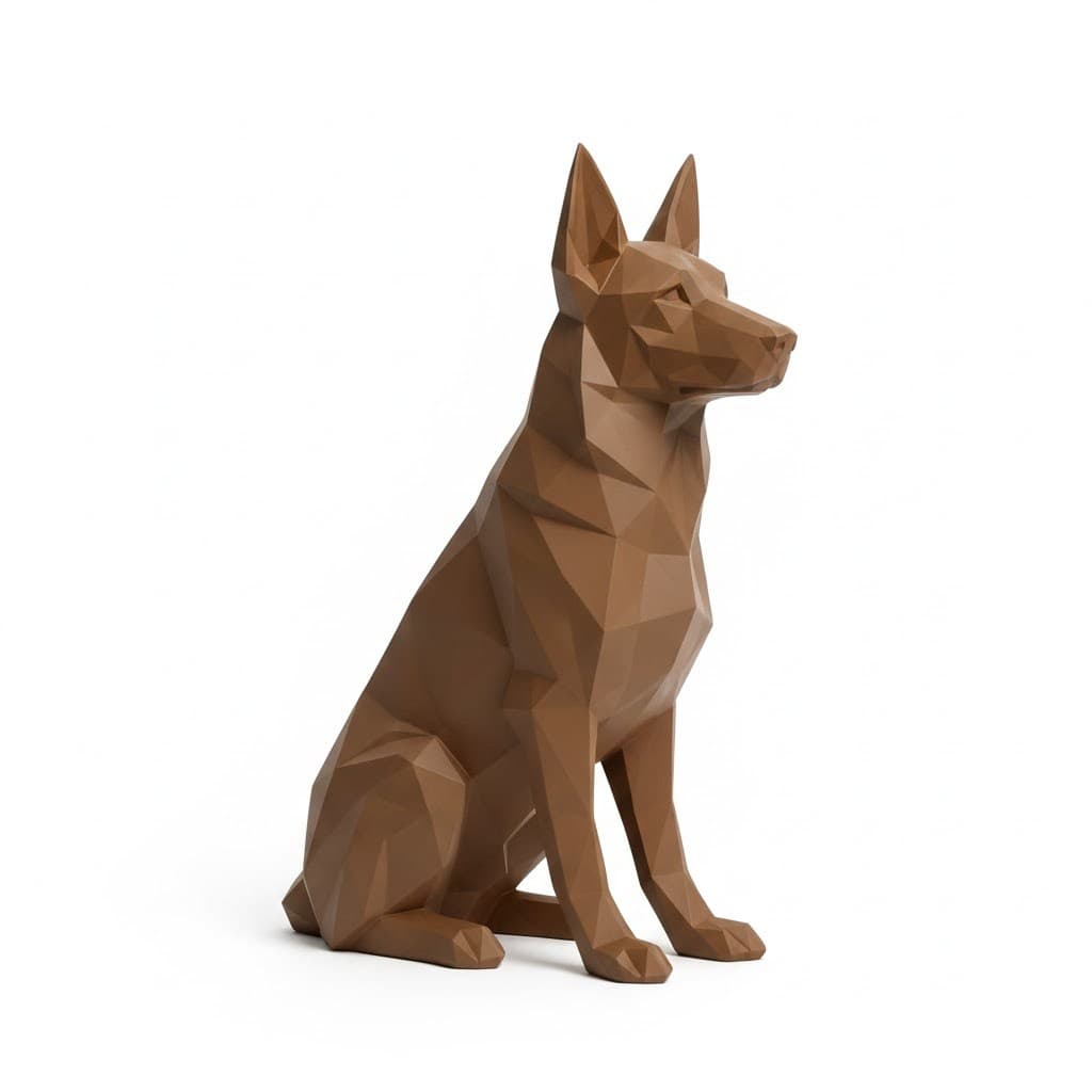 Cachorro Decorativo Geométrico Design Moderno Ideal para Sala Escritório Quarto Estante e Aparadores
