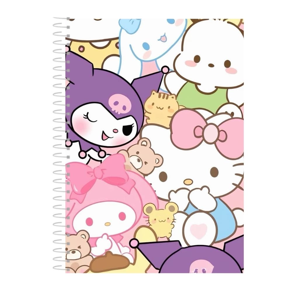 Caderno Hello Kitty - Kuromi, My melody, Sanrio - 1 matéria, 10 matérias ou 20 matérias