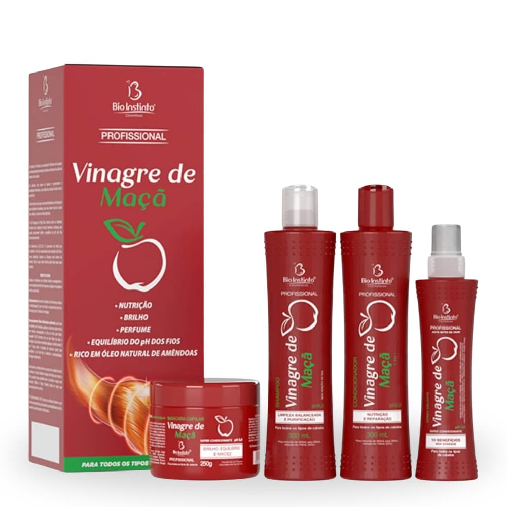 Kit Bio Hidratação Capilar De Vinagre De Maçã - C/Vitaminas