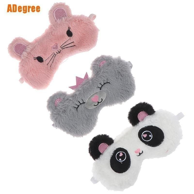 Adegree) Máscara De Pelúcia Feminina Olho Panda Blindfold Eyeshade Sono