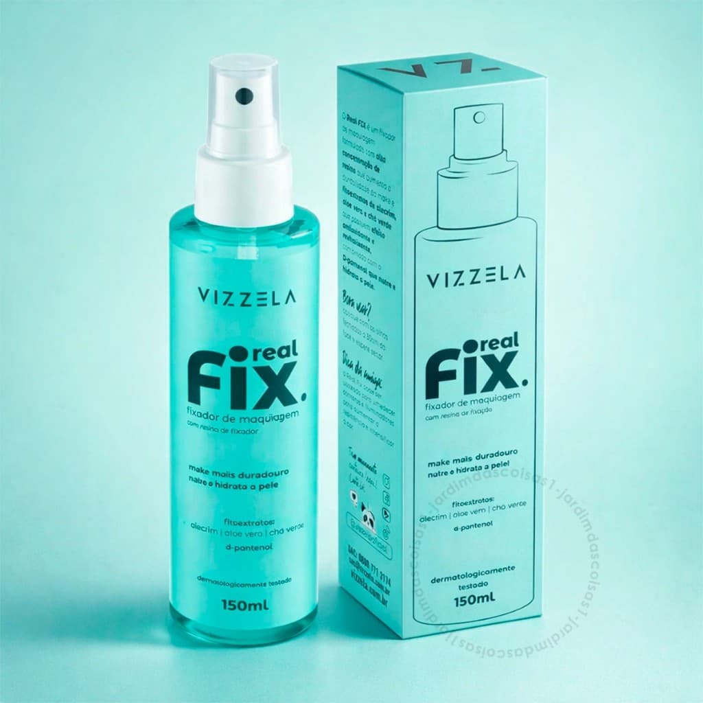 Fixador de Maquiagem Real Fix Vizzela 150ml e 100ml  Original | Efeito Prolongado e Acabamento Natural