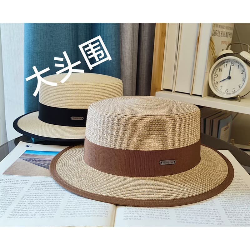 Design francês novo estilo circunferência da cabeça grande chapéu de aba plana feminino primavera verão protetor solar g