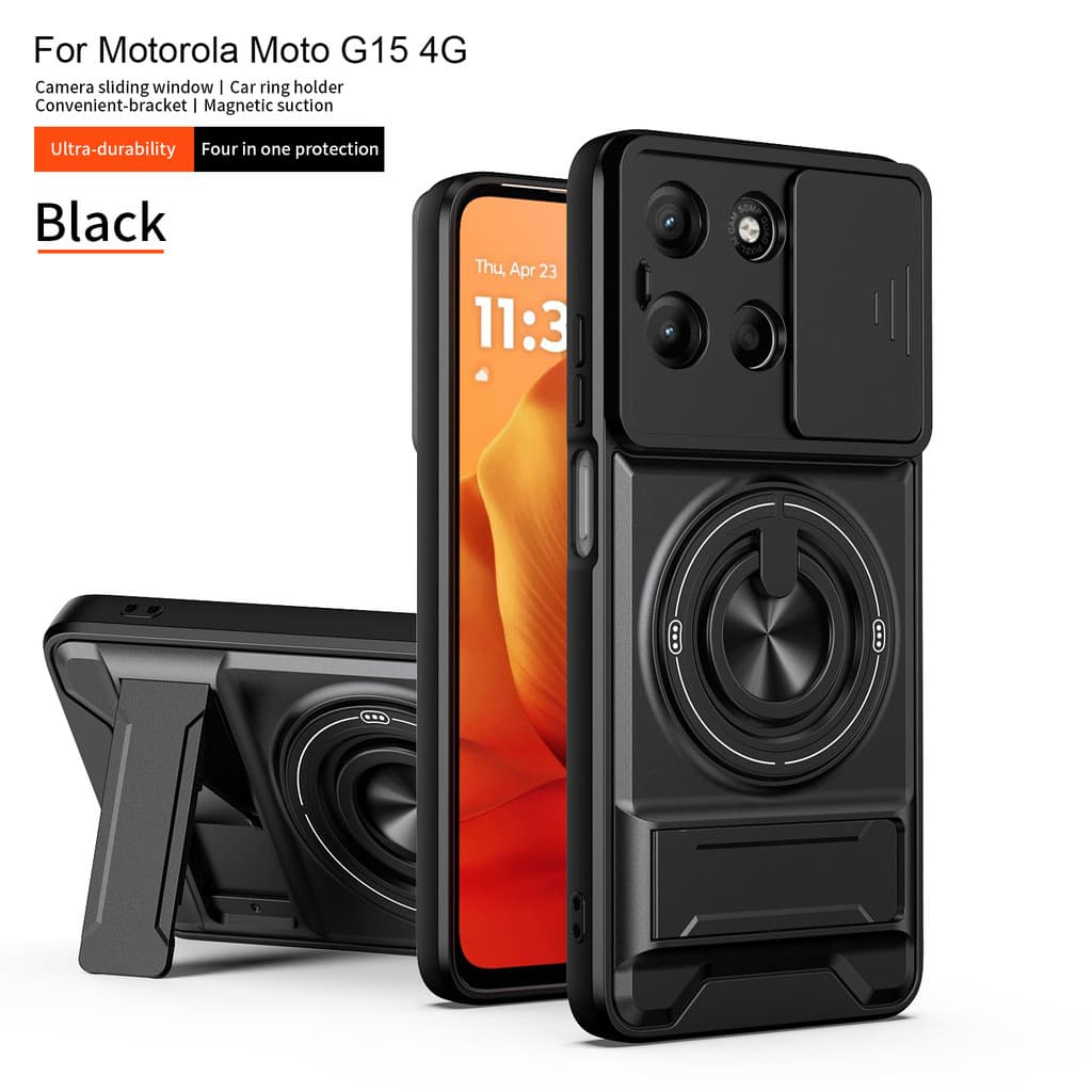 Capa Magnética À Prova De Choque Para Motorola G15 G17 Power 4G De Telefone Resistente Com Suporte Câmera