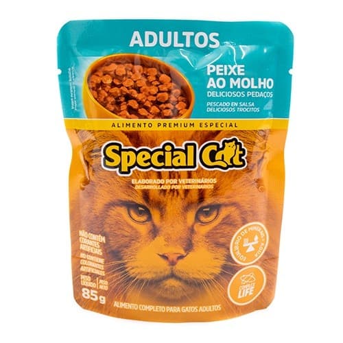 Ração Úmida Premium Special Cat Sachê para Gatos Adultos Peixe 85g
