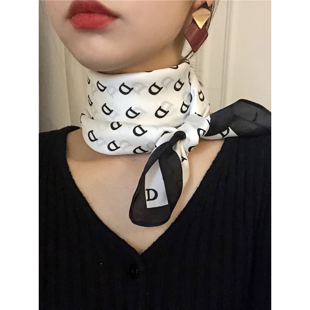 70cm pequeno lenço quadrado lenço de seda feminino primavera outono inverno lenço decorativo All-Match Streamer simulaçã