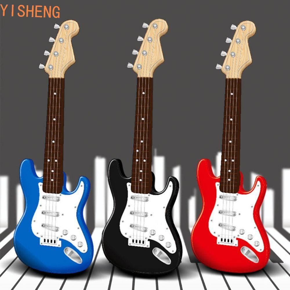 YISHENG Guitarra Elétrica De 4 Cordas , Brinquedo De Instrumento Eletrônico Jogável Durável ,