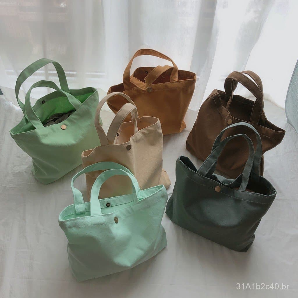 [Suxi Cloth Bag] Bolsa de Tecido Pequena de Cor Sólida, Artística e Fresca, Estilo Harajuku, Fofa, Versão Coreana, Simpl