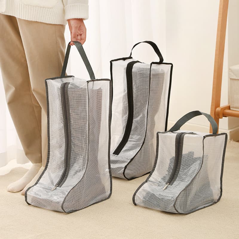 2026 Novas Botas Longas , Sapatos Com Bordas Cinza , Bolsa De Armazenamento Portátil Para À Prova De Poeira Viagem Prote
