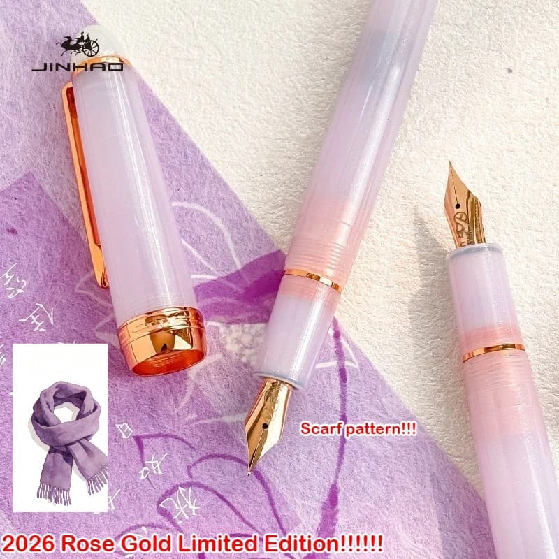 2026 Edição Limitada Sakura Rosa Clipe Cachecol Padrão Nib JINHAO 82 Plus Caneta Tinteiro Papelaria Material Escolar De