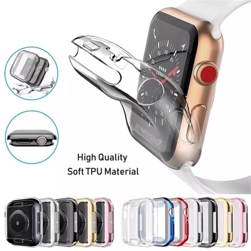 transparente capa case Apple watch tpu Proteção 360° cobre a tela toda para relogio smartwatch 38/40/41/42/44/45mm/49mm