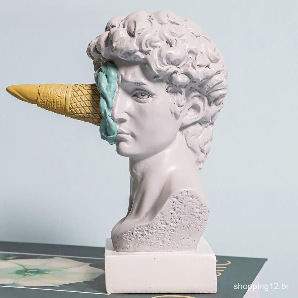 David Estátua , Sorvete Nórdico Abstrato Figurine , Arte Decoração Caráter Ocidental Cara Esmagada Desktop