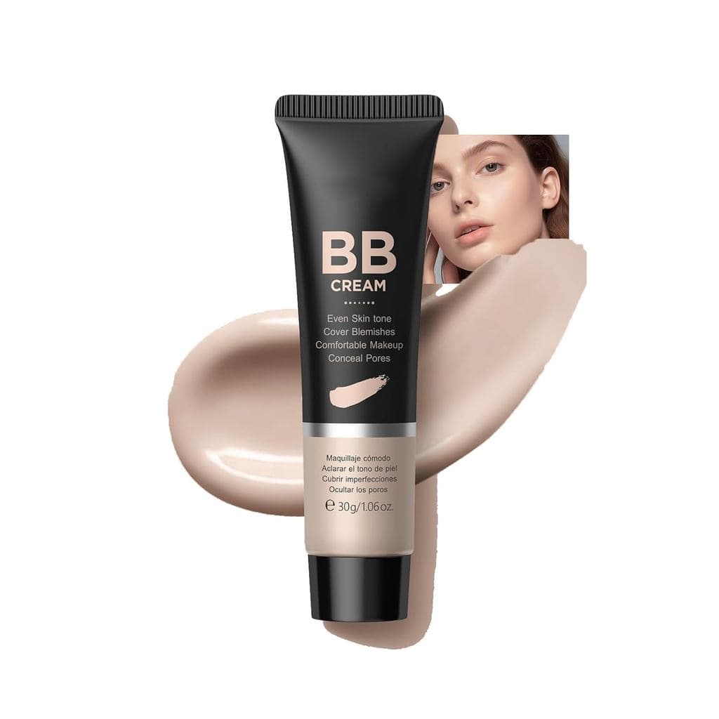 Hidratante BB com Cor, 9 Cores, Base e Corretivo de Cobertura Total, Ilumina o Tom e Cobre Poros, Controle de Oleosidade