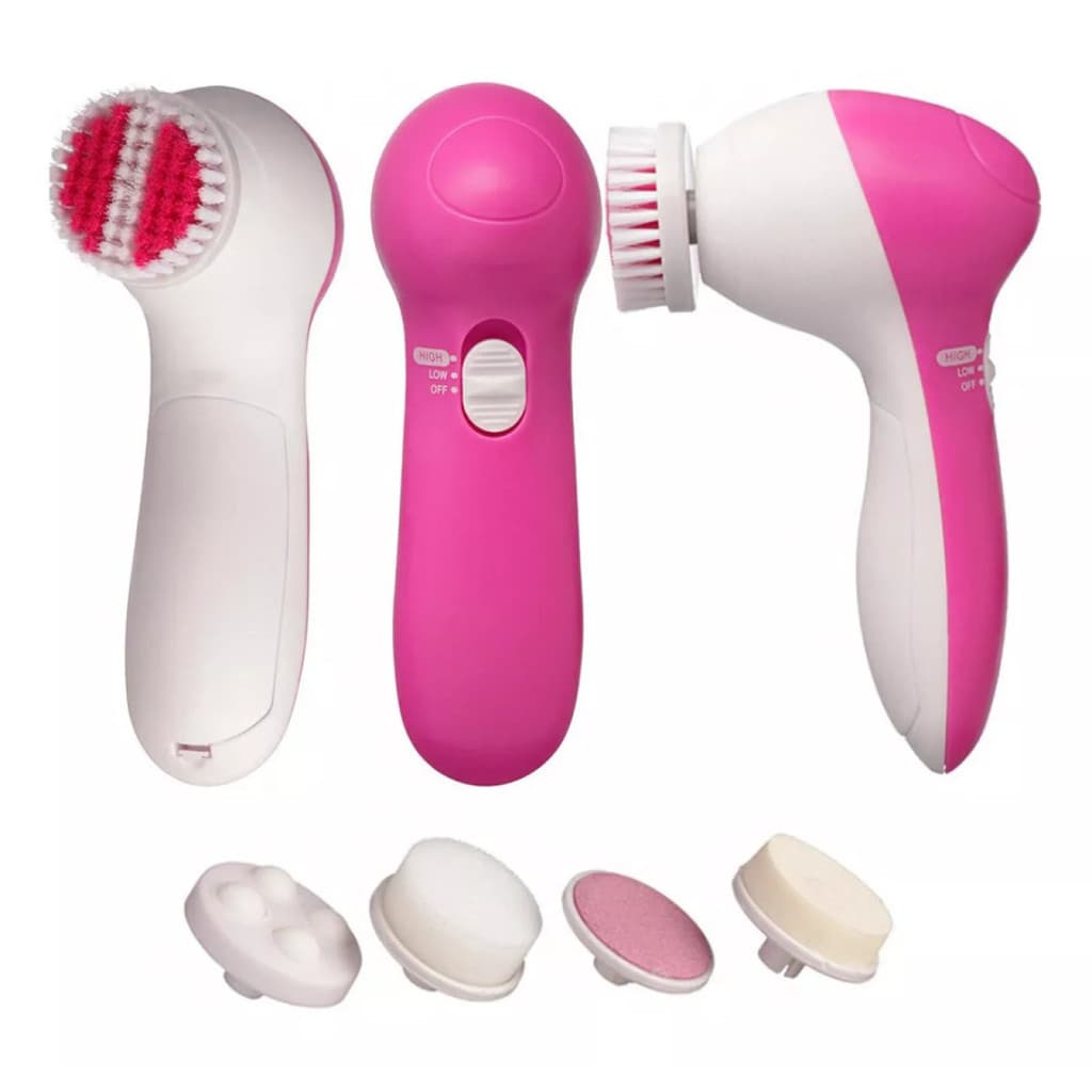 Massageador Eletrico 5 Em 1 Escova Para Corpo E Rosto Multifuncional