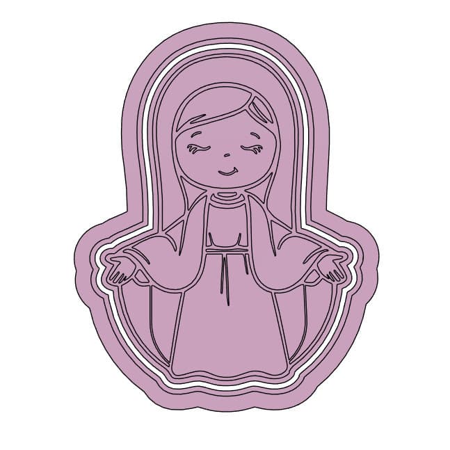 Cortador de Biscoitos Nossa Senhora das Graças Religioso Cliente Fé Gratidão 6cm Impressão 3D