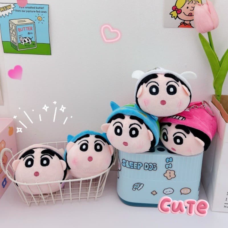 Movendo Cauda Lápis Shin Chan Chaveiro Brinquedo De Pelúcia Shake Wiggle Criativo Casal Mochila Charme