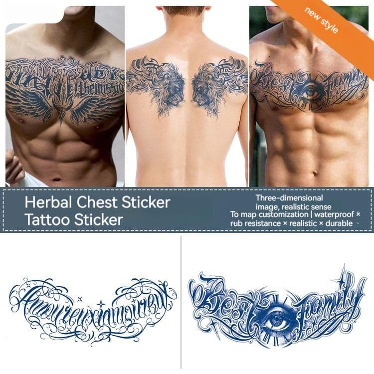 15 Dias Longa Duração 2023 Novo Adesivo De Tatuagem De Peito Semi Permanente Asa Inteira