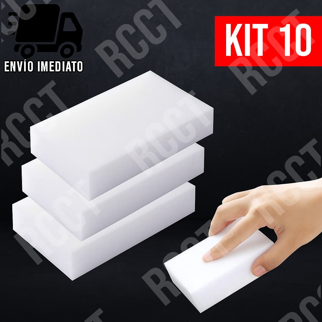 Kit 10 Esponja Mágica de Limpeza Multiuso – Remove Manchas Sem Esforço