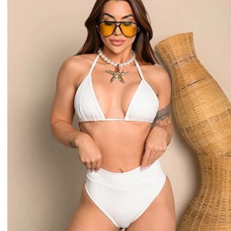 Biquíni Cortininha Feminino Brasil Bojo Removível Cintura Alta Calcinha Modeladora Estilo Lipo Luxo
