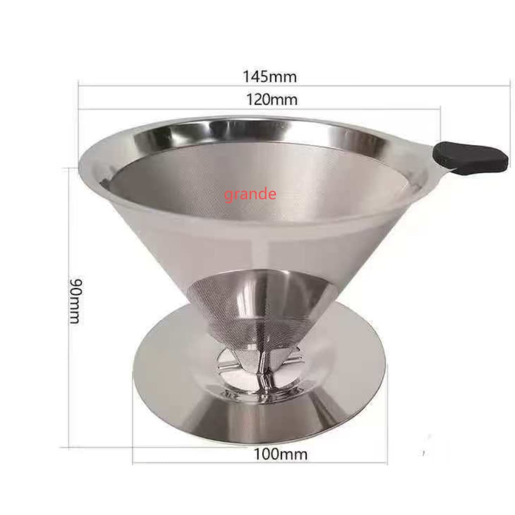 Coador De Café Inox Com Suporte Filtro De Cafe  Cuador Reutilizável Cozinha
