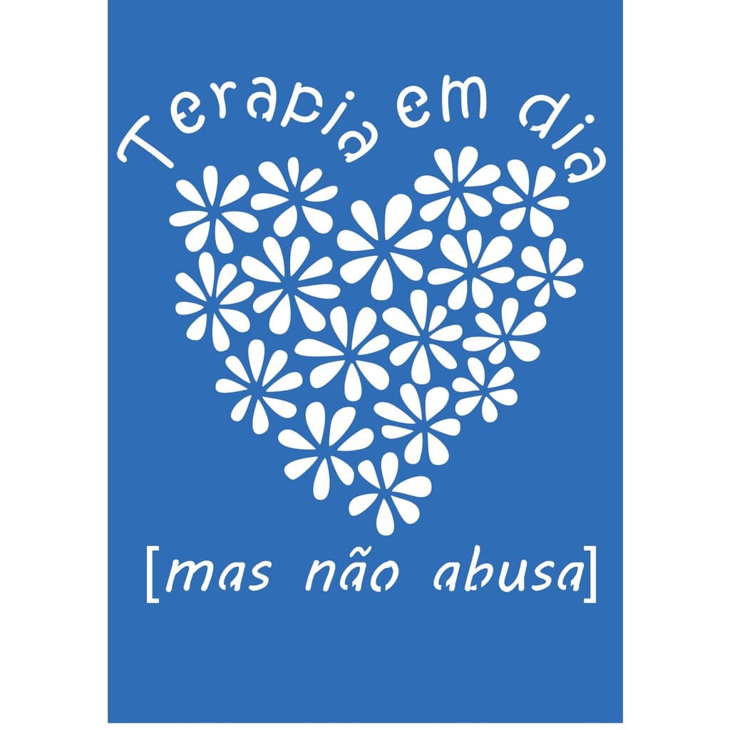 Stencil Terapia em dia coracao flores margaridas pintura tecido decoração ecobag pano prato parede