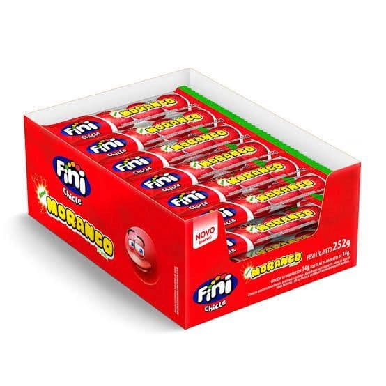 CHICLETE FINI MORANGO COM 18 UNIDADES  DE 14G