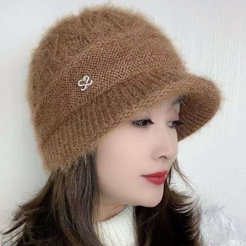 W inverno novo estilo de meia-idade idosos chapéu de lã capa chapéu de cabelo branco engrossado quente estiramento grand