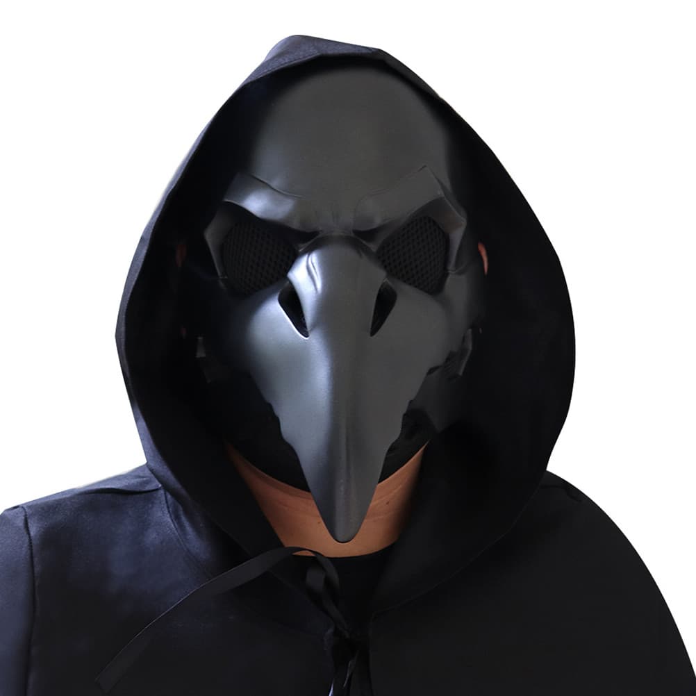 [WON] Trendy Plague Doctor Mask Steampunk Long Beak Bird Costume Acessório