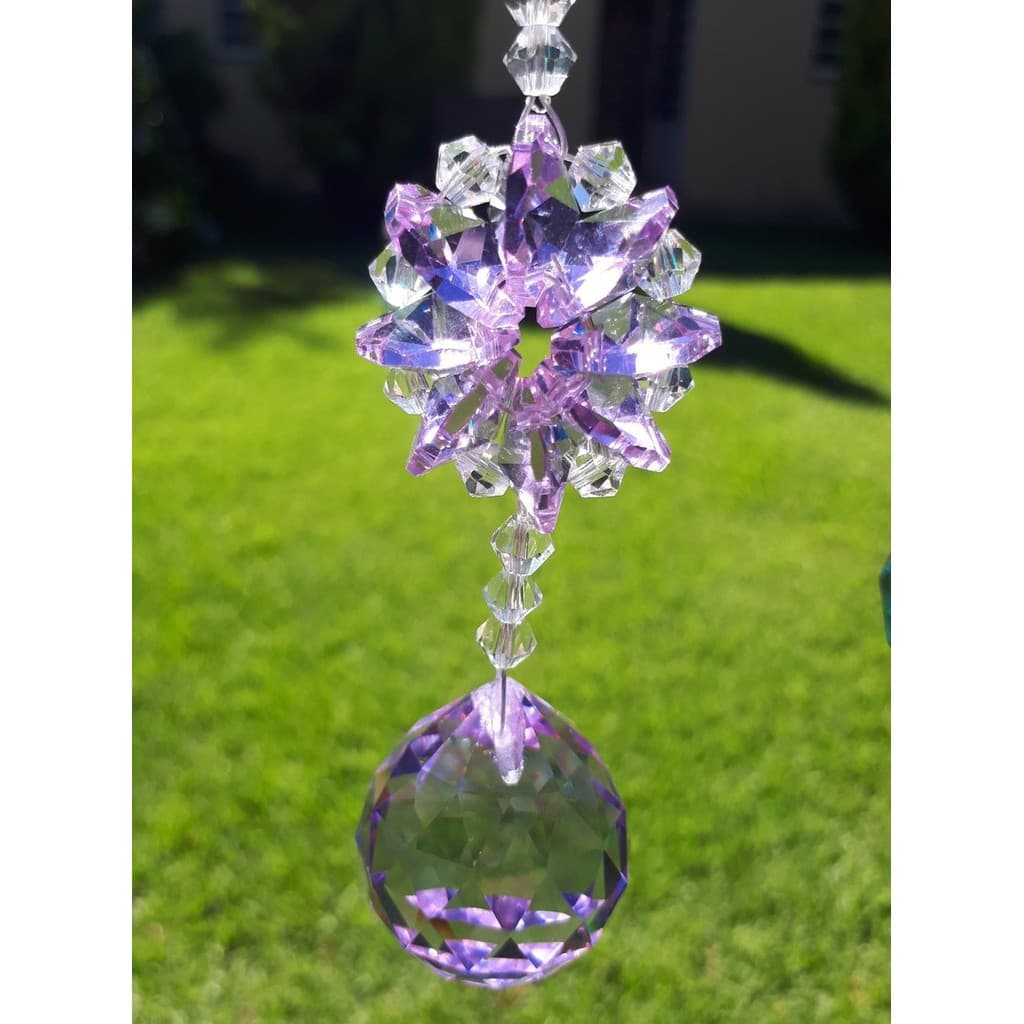 Cristal Suncatcher sala quarto jardim Chakras Facial Lilas