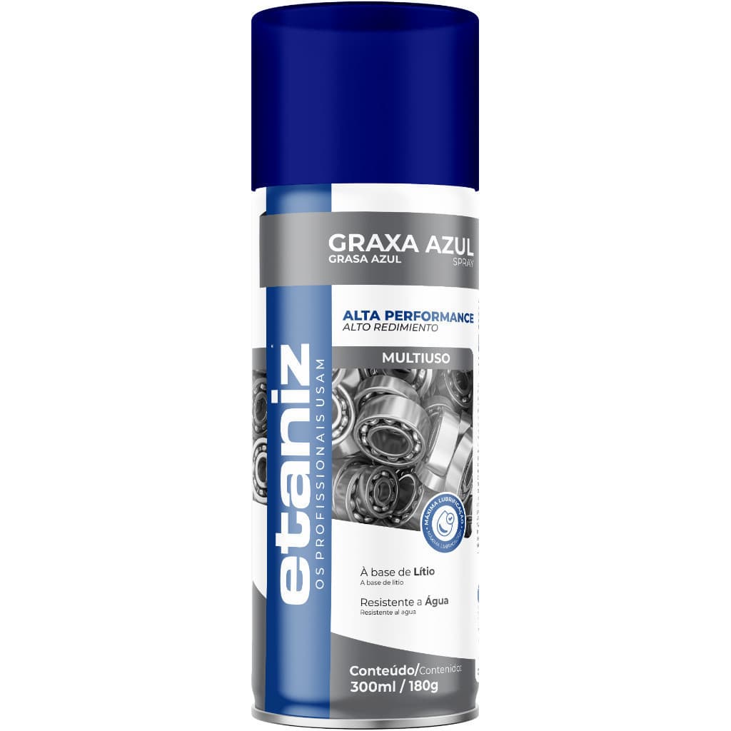 Graxa Azul De Lítio Sprays 300ml Etaniz Qualidade Excelente Envio Hiper Expresso