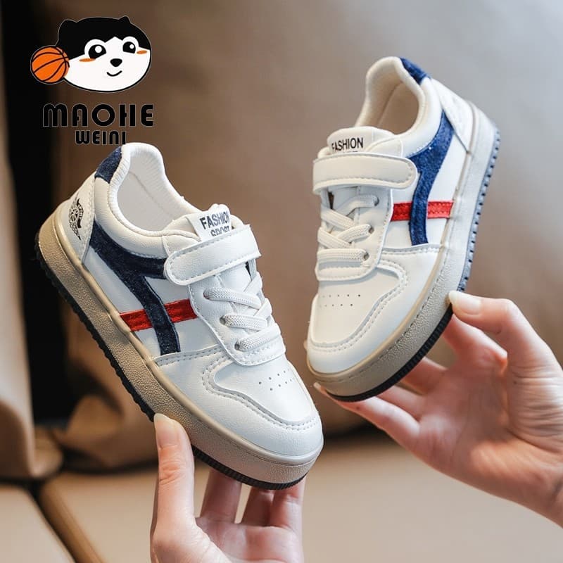 Crianças sapatos meninos tênis meninas sapatos brancos 2026 novo estilo primavera outono estilo couro completo respiráve