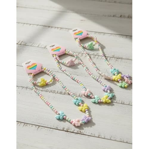 Kit 6 Conjunto De Colar E Pulseira Infantil Arco-íris