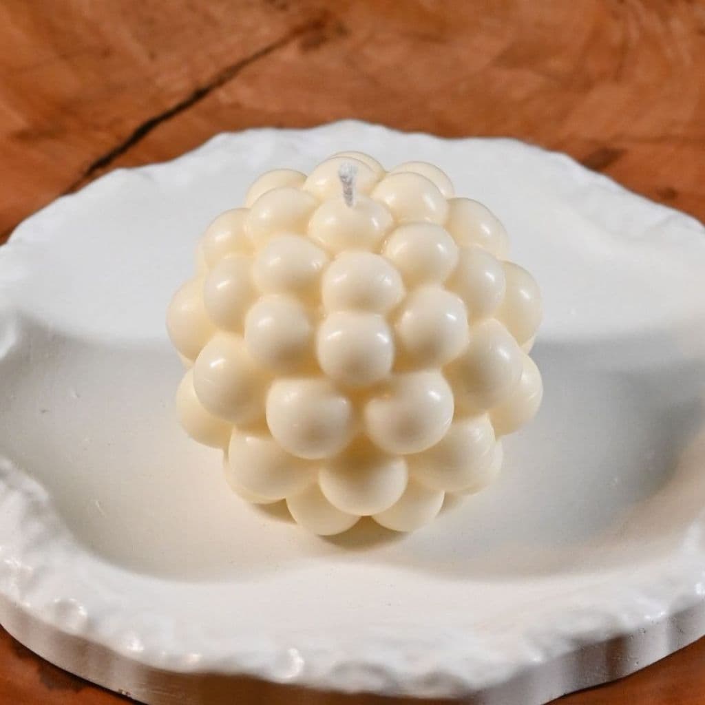 Vela Decorativa Esfera Bubles em Cera de Coco Artesanal