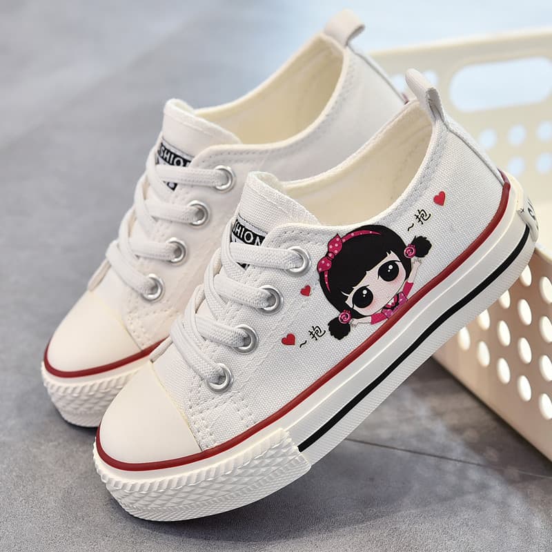 Meninas sapatos de lona 2026 primavera outono novo estilo sapatos infantis deslizamento em sapatos de lona grandes sapat