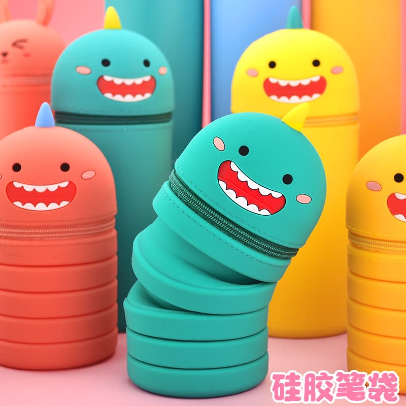 Estojo de Silicone influenciador fofo para estudantes do ensino fundamental feminino masculino estudantes do ensino médi