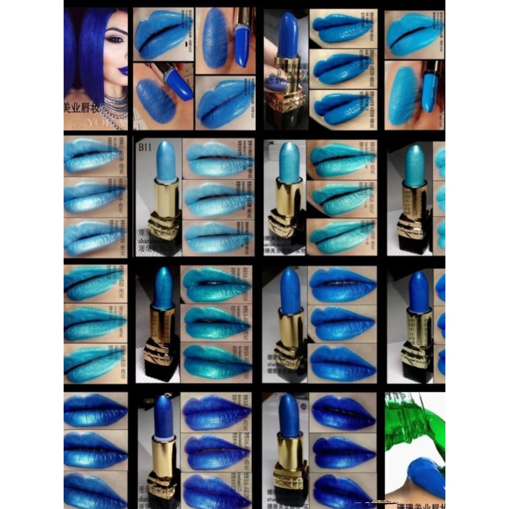 Frete grátis 21 cores filme televisão efeitos especiais cosplay batom azul real azul batom azul escuro Flash azul batom