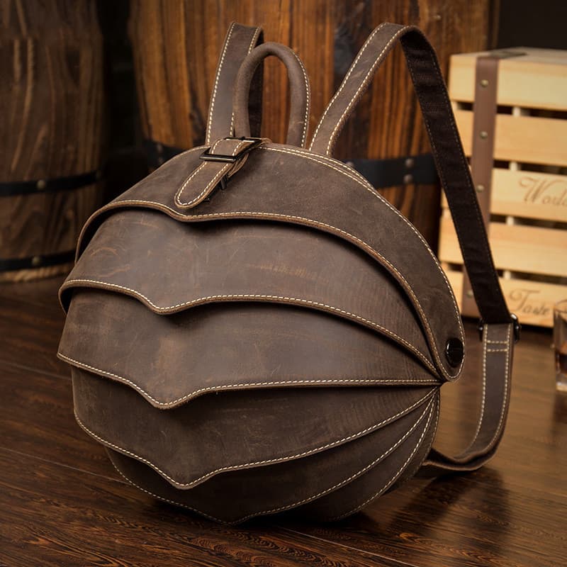 Original lento tempo besouro série artesanal mochila de couro genuíno britânico mochila masculina Casual feminino saco