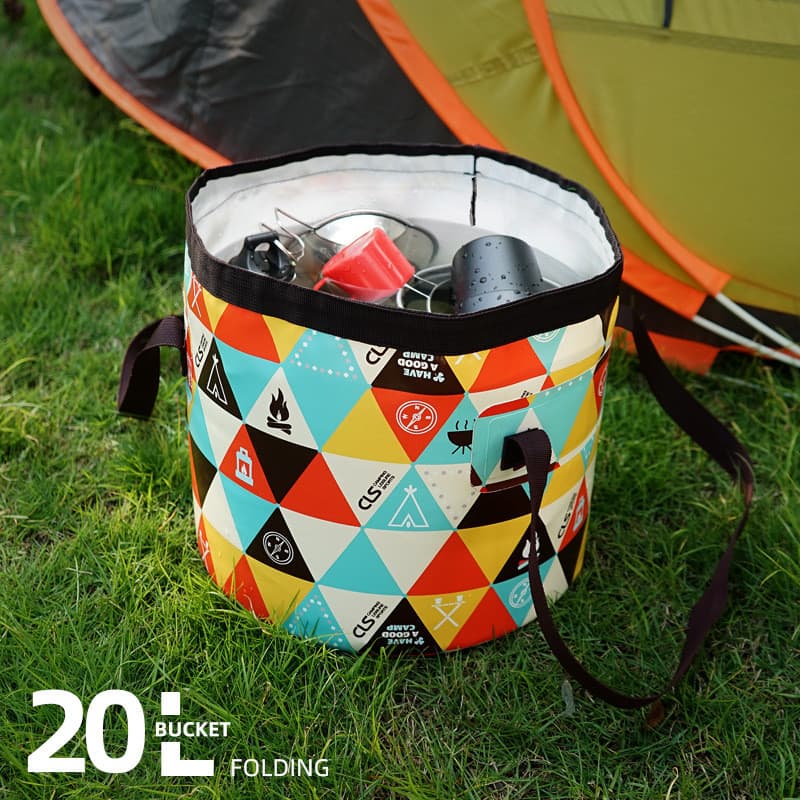Balde dobrável portátil para viagem ao ar livre, acampamento, piquenique, carro, pesca, lavagem de carro, acampamento, l