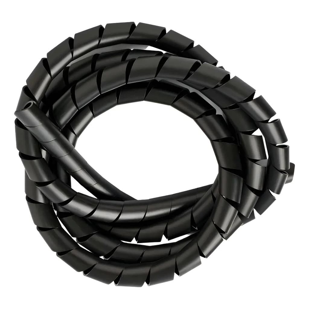 Organizador de Cabos Espiral 1.0m 1/2 Polegada Tubo Organizador de Fios para Computador Escritório e PC Gamer Preto