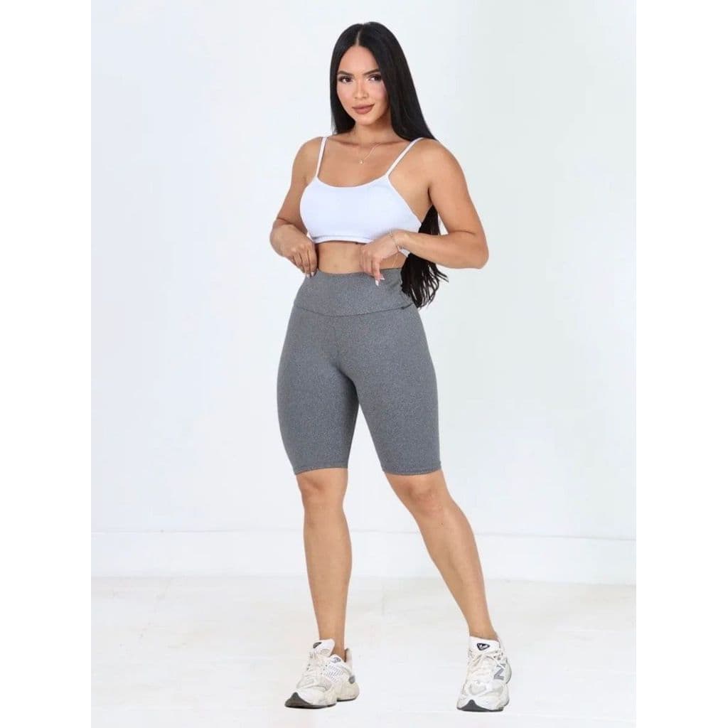 Bermuda Ciclista Suplex Feminino Shorts Legging Fitness Liso Comprido Zero Transparencia