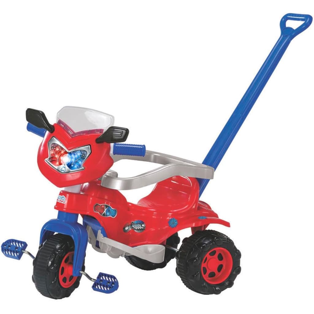 Tricicolo Infantil Red vermelho Tico-Tico Red Carrinho De Empurrar Assento Anatômico Apoio Para Pés