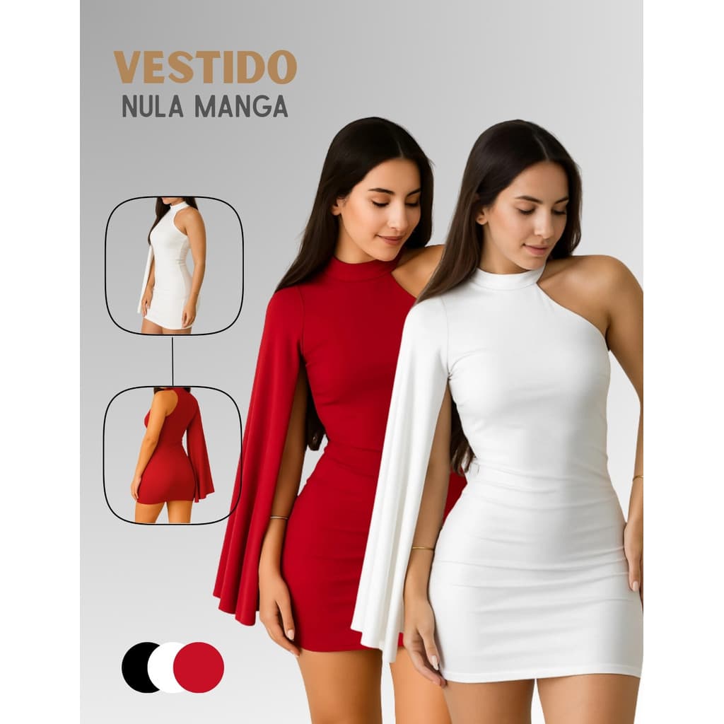Kit 2 Vestido Curto Nula Manga Lateral Moda Gringa Feminina Suplex Premium Paty Show Vestido de Festa em Tendencia