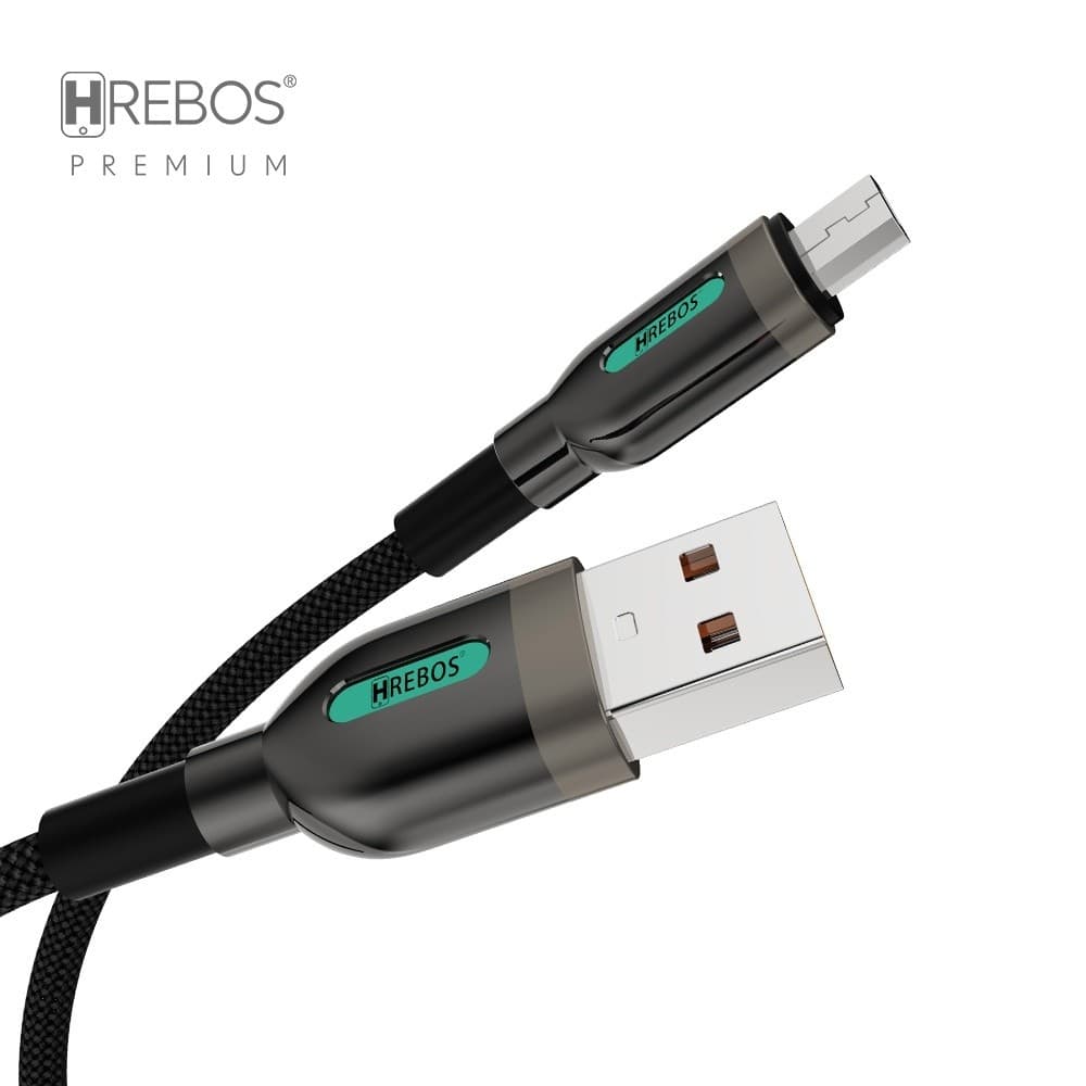 Hrebos Premium | Cabo NeoTech 1.2 Metro Preto USB x Micro USB V8