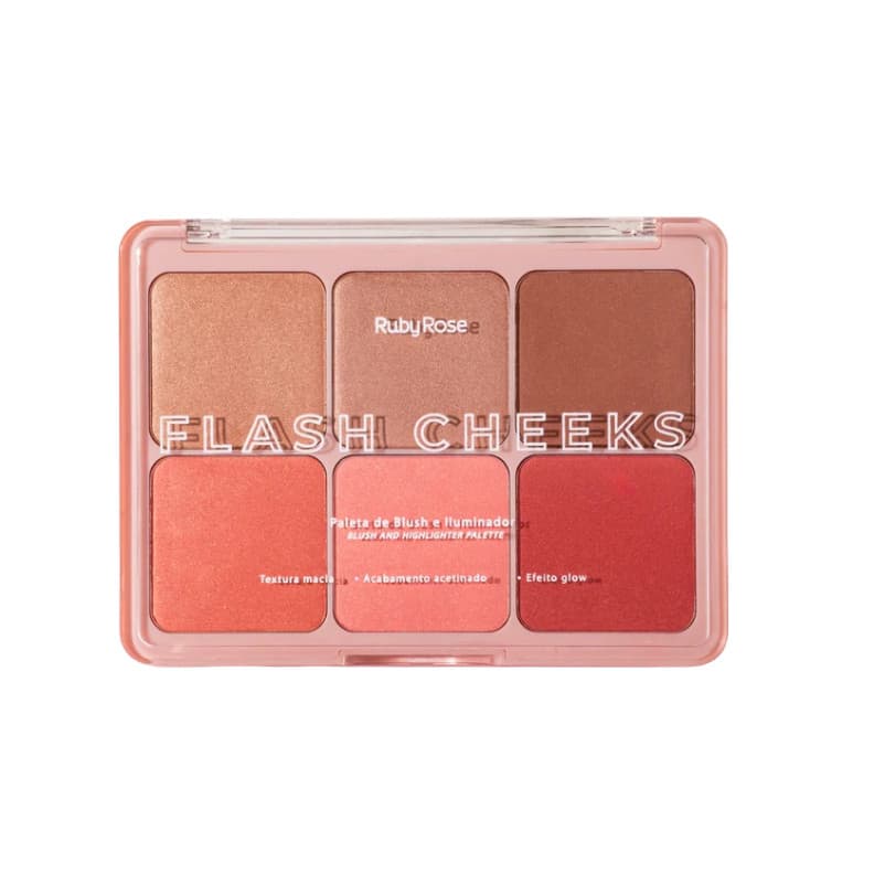 Paleta de Blush e Iluminador Flash Cheeks Ruby Rose