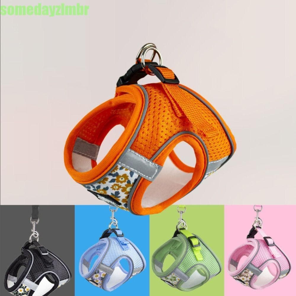 SOMEDAYZL0M Arnês Para Animais De Estimação , Conjunto De Coleira Cães Meash Anti Escape , Alça Peitoral Respirável Ajus