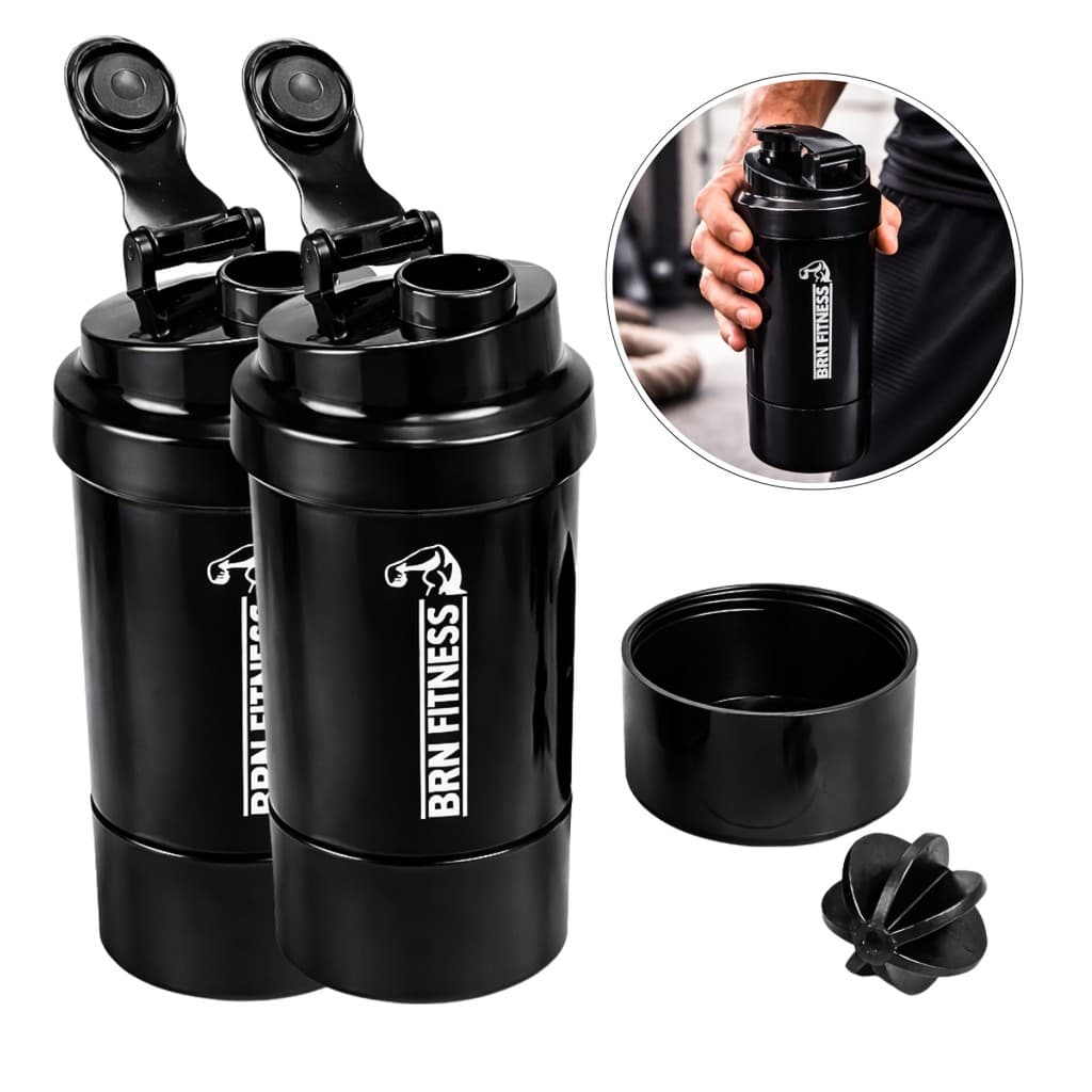 Kit 2x Coqueteleira Double Shaker 500ml C/ Divisória Mixer