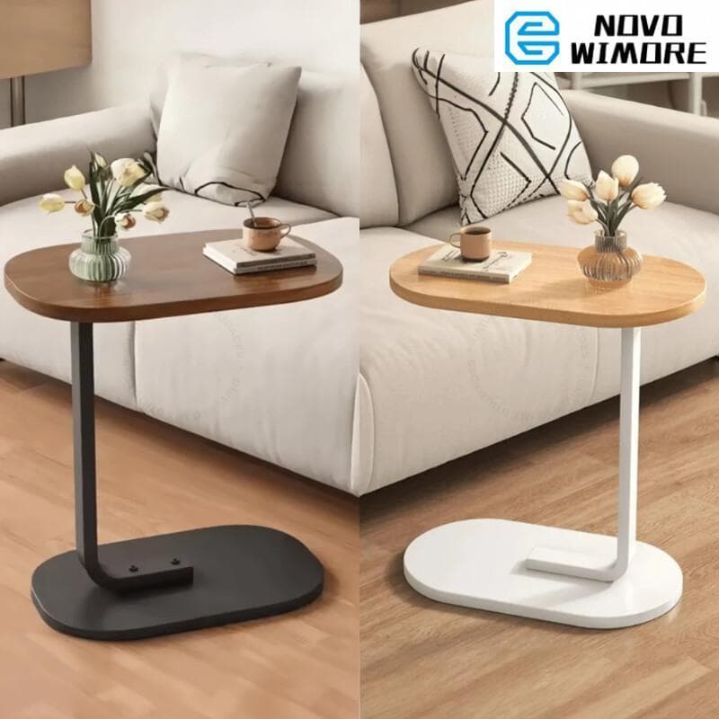 [HWC] Mesa De Apoio Lateral Portátil Para Sofá Cama E Notebook, Estrutura De Ferro E Tampo Em MDF