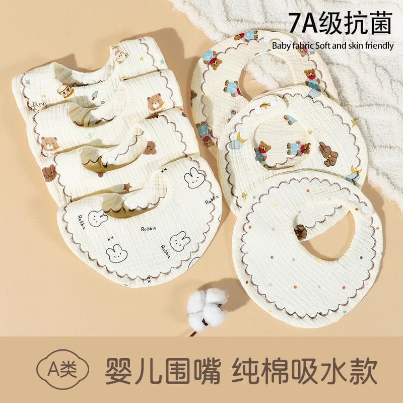 Babador de gaze de seis camadas de algodão puro, produtos maternos para bebês, babador infantil de algodão, toalha de Sa