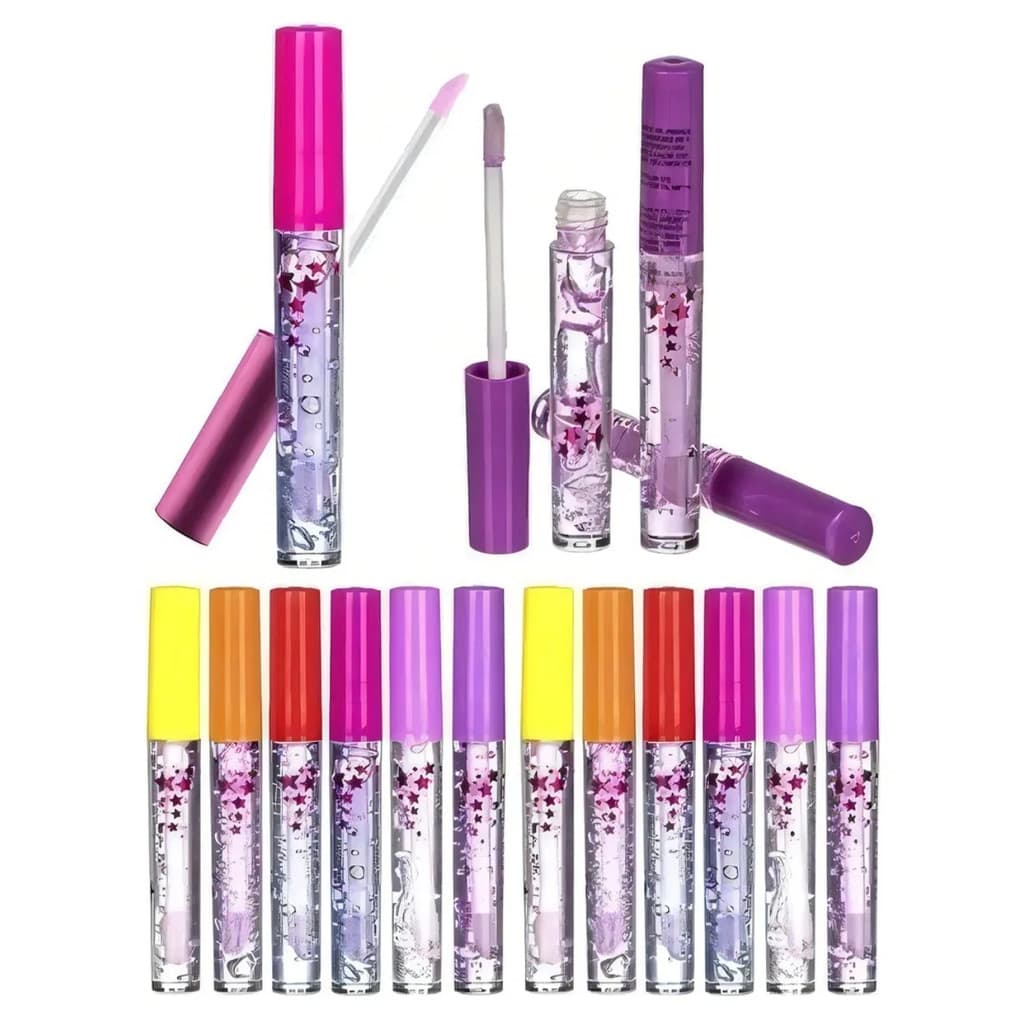 Kit 6x Brilho Gloss Labial Frutas BFashion TR30004 – Transparente, Não Pegajoso, Cheirinho de Frutas, Hidrata e Protege